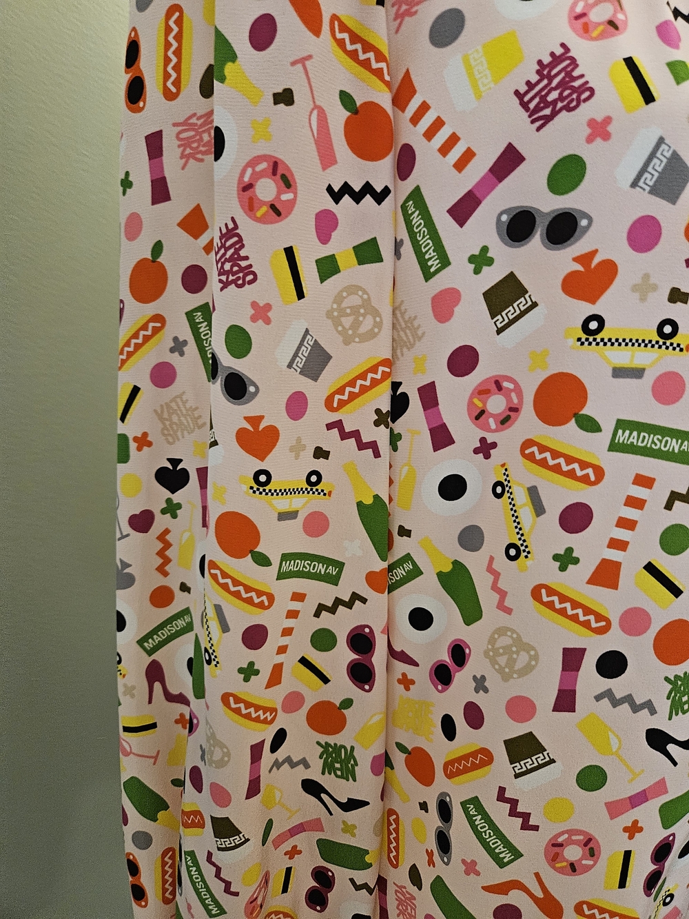 Kate Spade NY Pink Multicolor Graphic Long-Sleeve Silk Blouse with Collar Size 8 - Picture 9 of 15